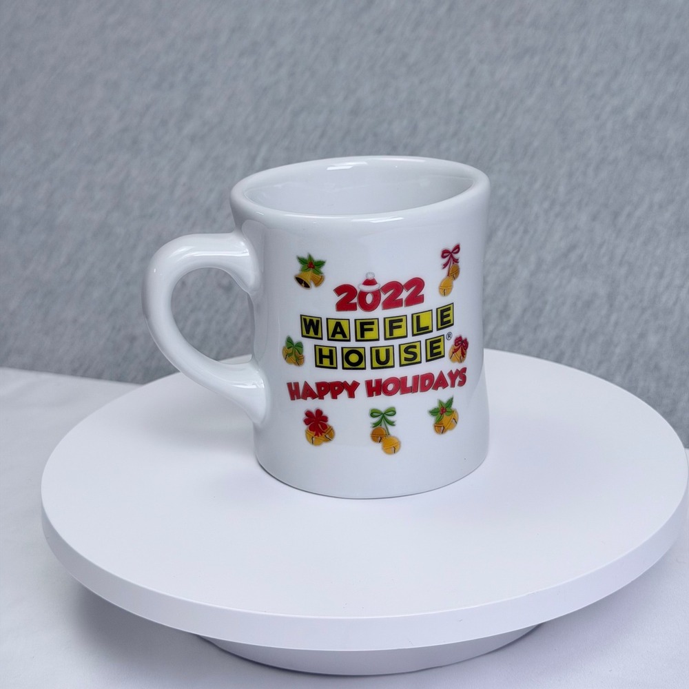 Waffle House 2022 Happy Holidays Coffee Mug Tuxton Christmas Reindeer Waffle